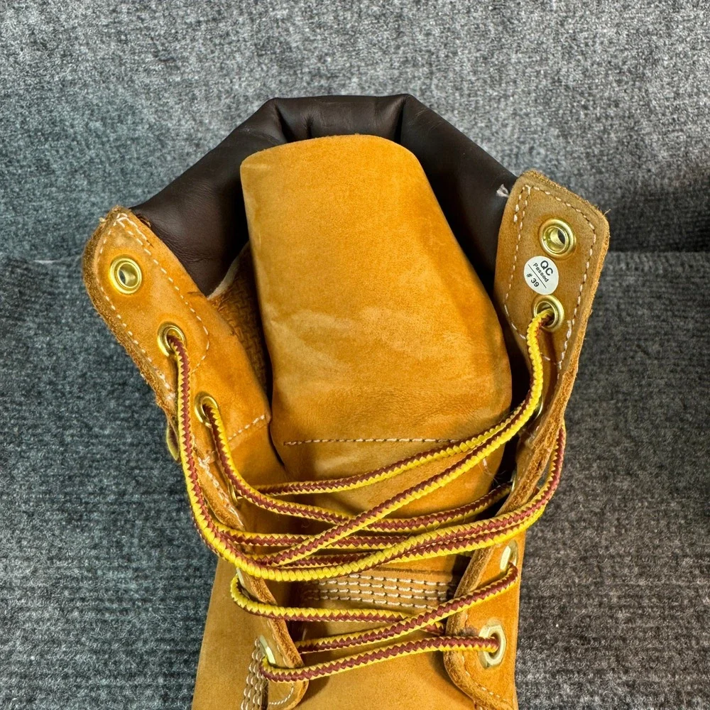 Timberland 6 Inch Premium Waterproof Boots Wheat Nubuck Leather Mens 7.5